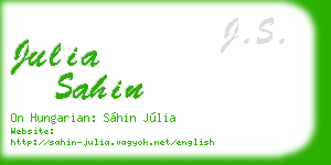 julia sahin business card